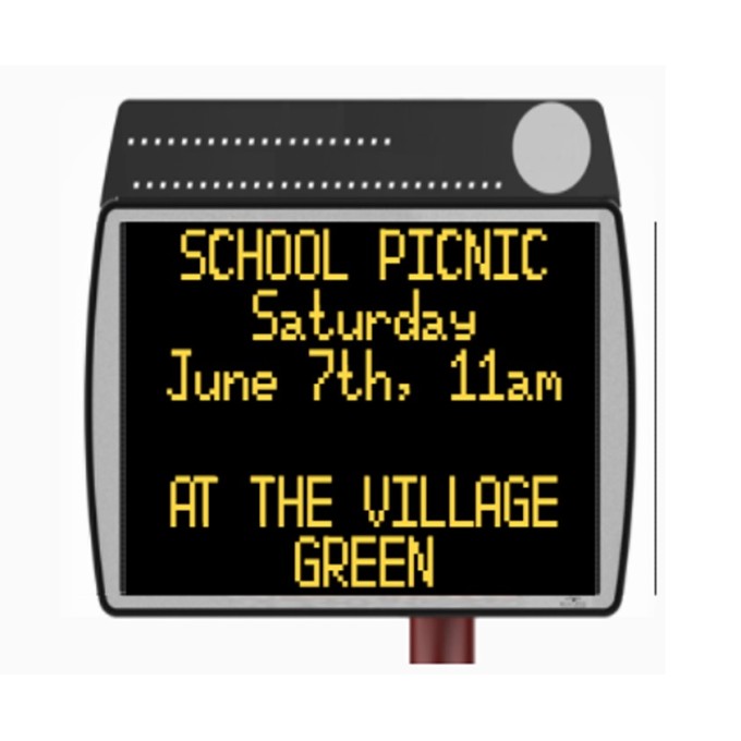 Panou LED de informare stradala - conexiune 4G – cu acumulatori 